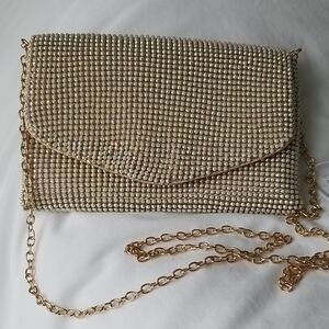 Jessica McClintock Elegant Gold Chain Clutch